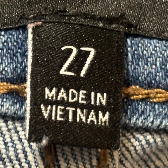 Classic Blue Skinny Jeans with Raw Hem - Picture 5 of 11